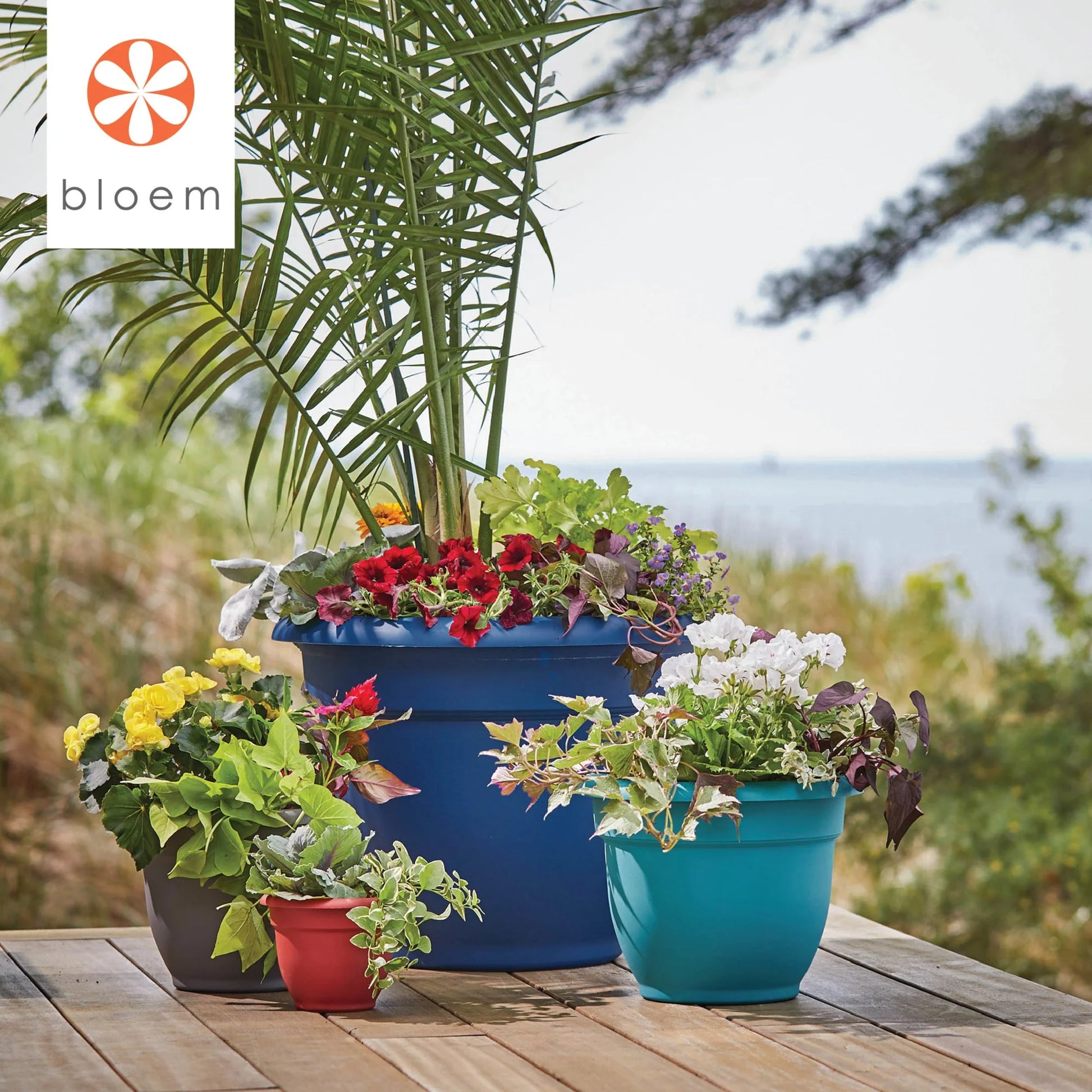 Ariana Pot Planter: 16" - Charcoal - Durable Resin Pot, for Indoor and Outdoor Use, Gardening, Self Watering Disk Included, 6 Gallon Capacity